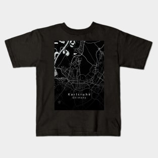 Karlsruhe Germany City Map dark Kids T-Shirt